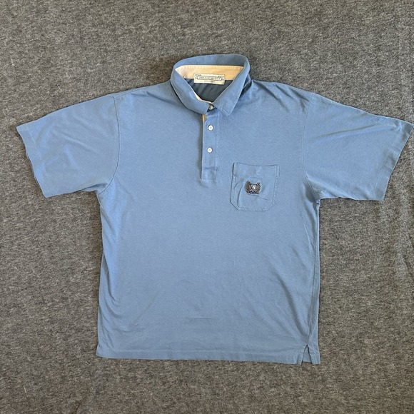 John Ashford Golf Polo Mens Size Large Shirt Blue Cold‎ Club Embroidery Pocket - Picture 2 of 6
